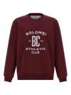 Brunello Cucinelli Maroon Techno Cotton Sweatshirt In Red