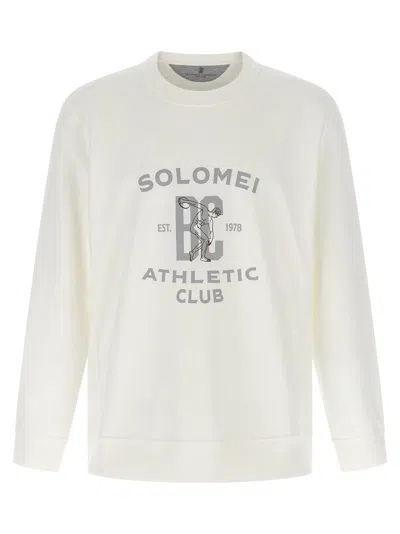 BRUNELLO CUCINELLI TECHNO COTTON SWEATSHIRT WHITE