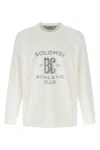 Brunello Cucinelli Men Techno Cotton Fleece Topwear With Print In White