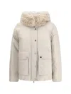 Brunello Cucinelli Techno Cotton Taffeta Parka In White