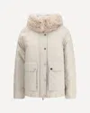 Brunello Cucinelli Women Techno Cotton Taffeta Parka In White