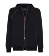 Brunello Cucinelli Techno Cotton Zip-up Hoodie In Black