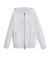 Brunello Cucinelli Embroidered Zipped Hoodie In Grey