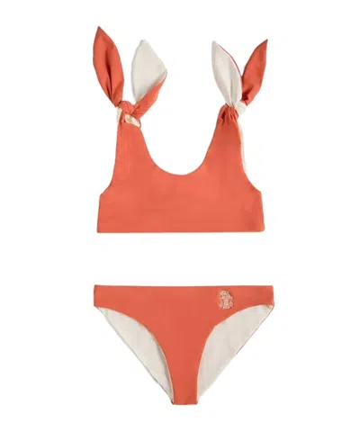 Brunello Cucinelli Techno Jersey Bikini With Logo In Black