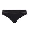 Brunello Cucinelli Techno Jersey Monili-trim Bikini Bottoms In Black