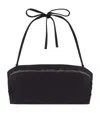 Brunello Cucinelli Black Techno Jersey Monili Bikini Bandeau Top In Black