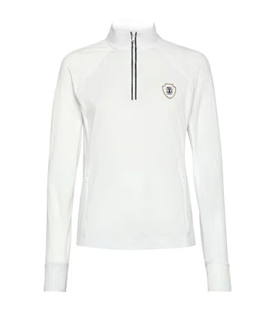 Brunello Cucinelli Techno Piqué Half-zip Sweatshirt In White