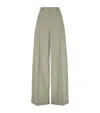 Brunello Cucinelli Techno Poplin Loose Tailored Trousers In Green