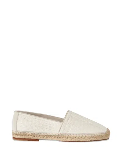 Brunello Cucinelli Techno Raffia And Suede Espadrilles With Piping In Neutral