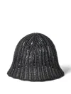 Brunello Cucinelli Techno Raffia Bucket Hat In Black