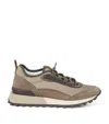 Brunello Cucinelli Streamlined Sneakers With Mesh Panels In Brown