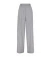 Brunello Cucinelli Techno Virgin Wool-blend Striped Trousers In Grey