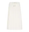 Brunello Cucinelli Techno Virgin Wool Canvas Pleated Track Skirt In White