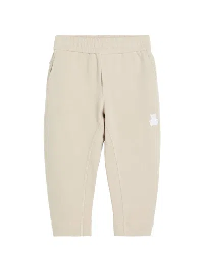 Brunello Cucinelli Babies' Teddy Bear-motif Cotton Trousers In Neutrals