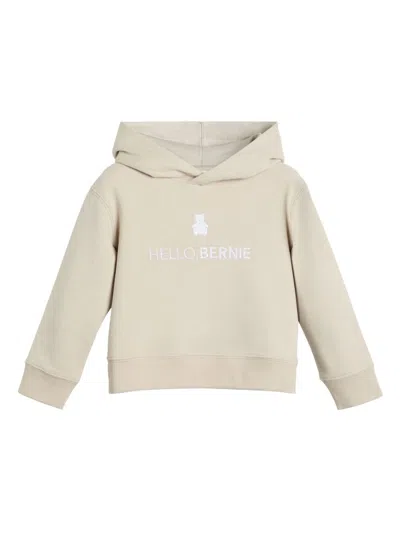 Brunello Cucinelli Babies' Teddy Bear-motif Hooded Sweatshirt In Neutrals