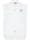 Brunello Cucinelli Tennis Badge Stripe Sweatshirt In White