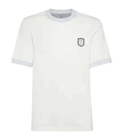Brunello Cucinelli Tennis Badge T-shirt In Off White