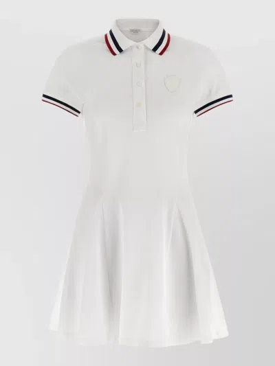 Brunello Cucinelli Tennis Dress Logo Detail Polo Collar In White