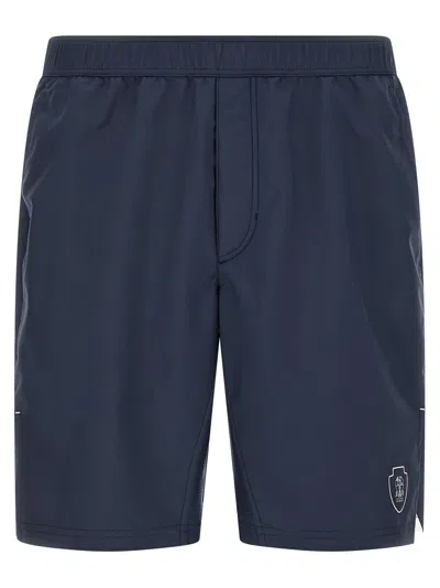 Brunello Cucinelli Tennis Nylon Bermuda Shorts In Blue
