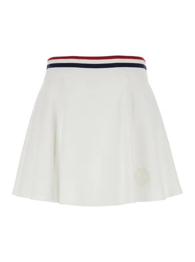 Brunello Cucinelli Striped-trim A-line Mini Skirt In White