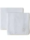 Brunello Cucinelli Set Of 2 Cotton Embroidered Towels (60cm X 40cm) In Grey