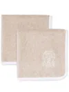 Brunello Cucinelli Set Of 2 Terrycloth Hand Towels (30cm X 30cm) In Neutrals