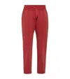 Brunello Cucinelli Monili-embellished Track Pants In Red