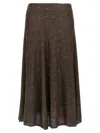 Brunello Cucinelli Texture Dazzling Midi Skirt With Sequined Finish In Brown