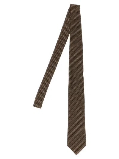 Brunello Cucinelli Texture Silk Tie Ties And Papillon Brown