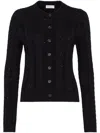 Brunello Cucinelli Cable-knit Dazzling Cardigan In Black