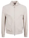 Brunello Cucinelli Textured Coat With Zip Closure In Gray
