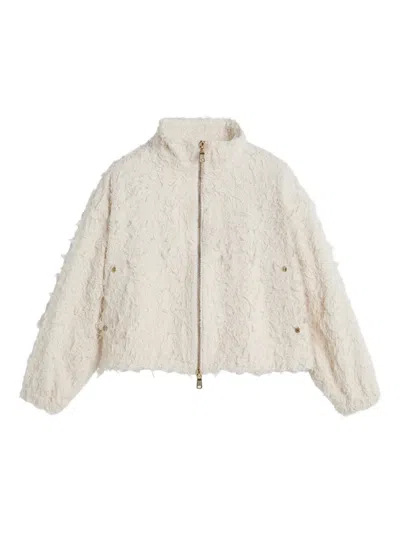Brunello Cucinelli Kids' Textured Denim Jacket In Neutral