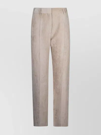 Brunello Cucinelli Textured Fabric Trousers Featuring Pockets In Neutral