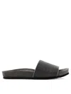 Brunello Cucinelli Textured Grey Leather Sandals In Gray
