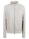Brunello Cucinelli Textured High-collar Coat With Zip Closure In Gray