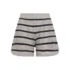Brunello Cucinelli Striped Knit Short In Grey