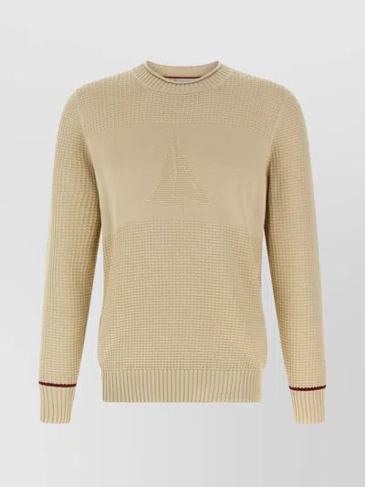 BRUNELLO CUCINELLI TEXTURED KNIT COTTON CREW NECK SWEATER