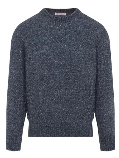 BRUNELLO CUCINELLI BRUNELLO CUCINELLI TEXTURED KNIT CREW NECK SWEATER