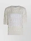 Brunello Cucinelli Jute-cotton Crochet Net Sweater In White