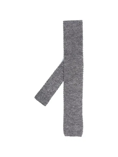 Brunello Cucinelli Textured Knitted Tie In Gray