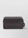 Brunello Cucinelli Double Zipper Textured Leather Beauty Case