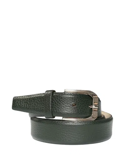 Brunello Cucinelli Textured Leather Belt In Green