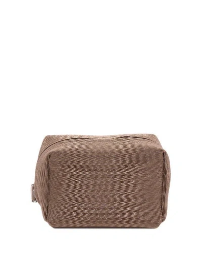 Brunello Cucinelli Textured Leather Pouch In Pink