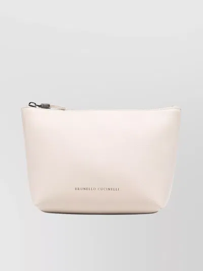Brunello Cucinelli Textured Leather Pouch With Protective Dust Bag