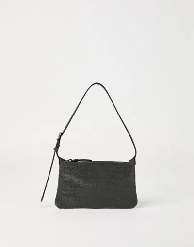 Brunello Cucinelli Textured Leather Shoulder Bag In Black