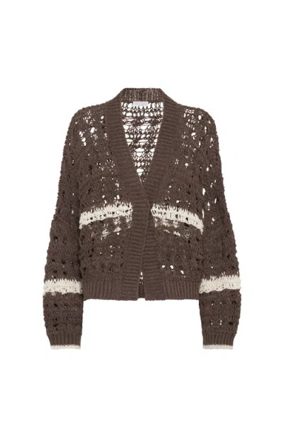 BRUNELLO CUCINELLI BRUNELLO CUCINELLI TEXTURED NET CARDIGAN