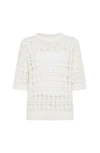 Brunello Cucinelli Jute-cotton Crochet Net Sweater In White