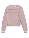 Brunello Cucinelli Textured Ribbed Sweater In Pink