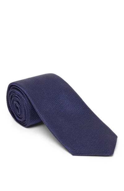 Brunello Cucinelli Textured Silk Twill Tie In Blue