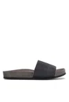 Brunello Cucinelli Textured Strap Slip-on Sandals With Cushioned Footbed In Black